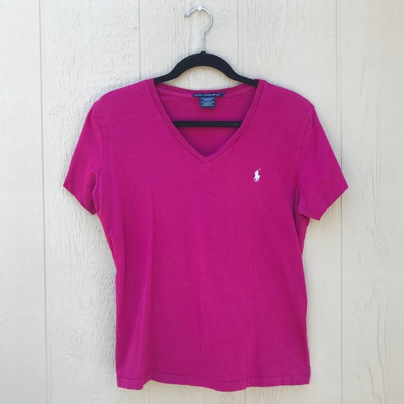 [Ralph Lauren Sport] Bright Pink Purple v Neck L - Picture 9 of 9